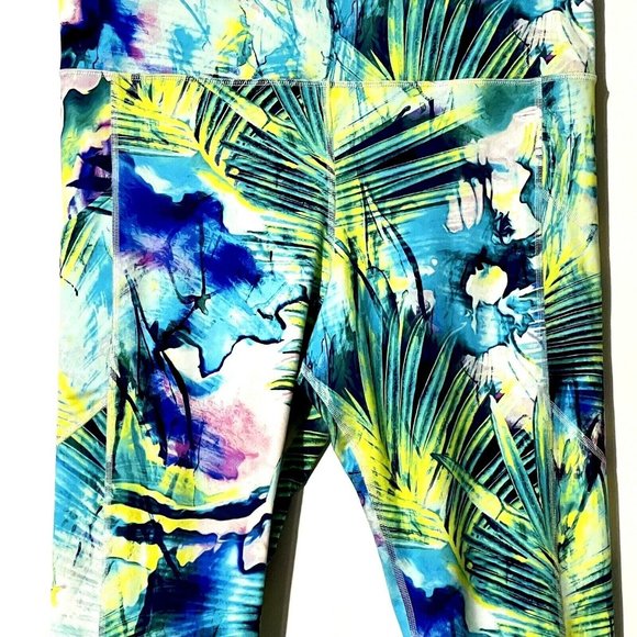 Soma Sport Size L bright multi-color cropped leggings pocket athletic wear - Picture 2 of 7